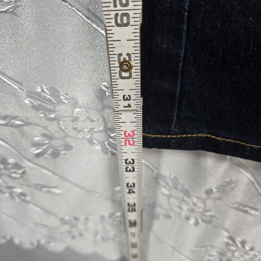 NWC‎ The Needlework by Sonny Chugani Jeans Women 34 Dark Blue Flare Leg Beaded - Picture 7 of 16